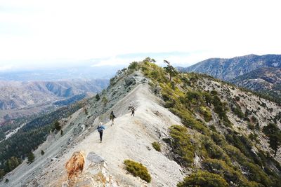 Tourists on rock formation