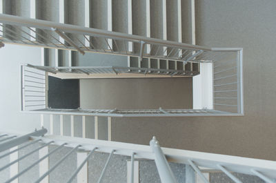 Directly above shot of spiral staircase of building