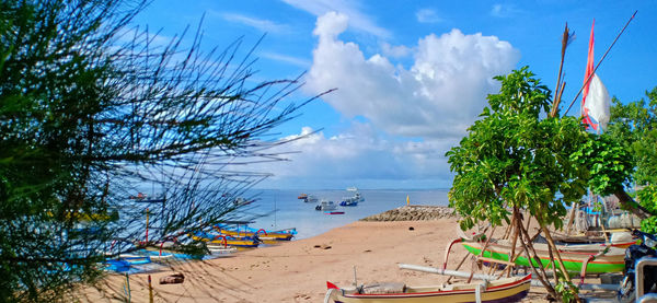 Panoramic view of beach against sky