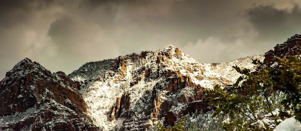 Low angle view of mountain against sky