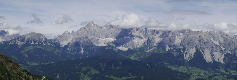 Scenic view of mountains against sky