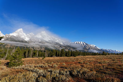 Scenic view of mountains against sky