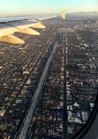 Aerial view of cityscape against sky