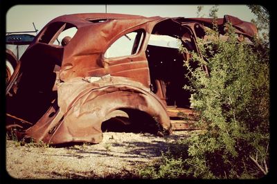 Close-up of abandoned building