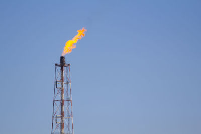 Fire from a gas torch, in the chemical industry