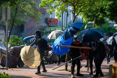 People on street in city