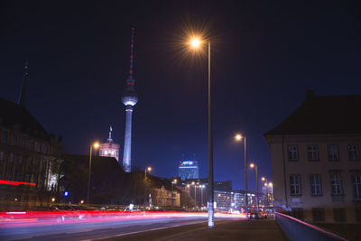 City lit up at night