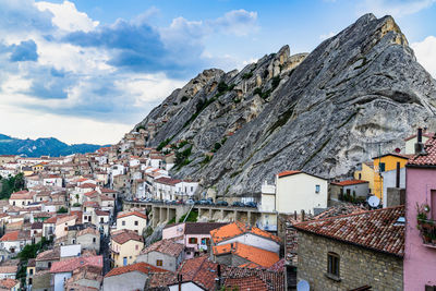 The village of pietrapertosa on the scenic rocks of the dolomiti lucane, basilicata, italy