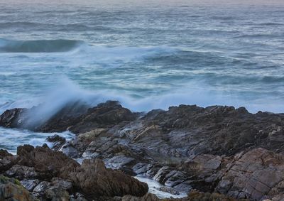 Scenic view of rocky beach