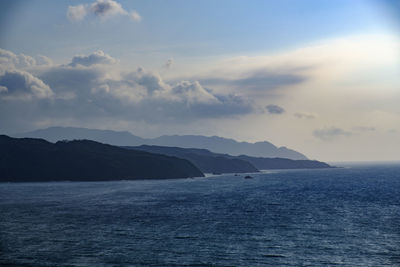 Scenic view of sea against sky at sunset