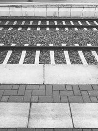 High angle view of railroad tracks