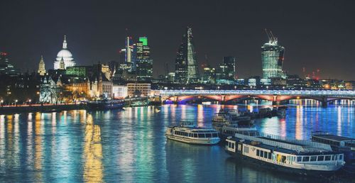 City lit up at night