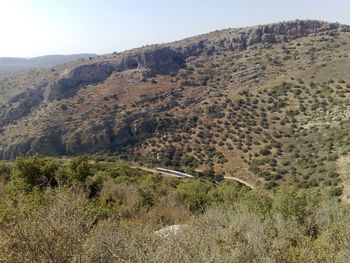 Scenic view of landscape against clear sky