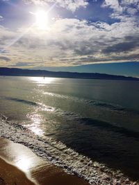 Scenic view of sunset over sea