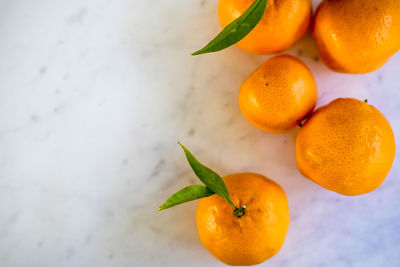 High angle view of orange fruit