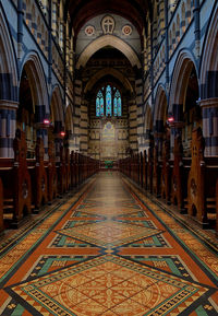 Interior of temple in building