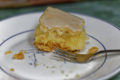 Close-up of cake in plate