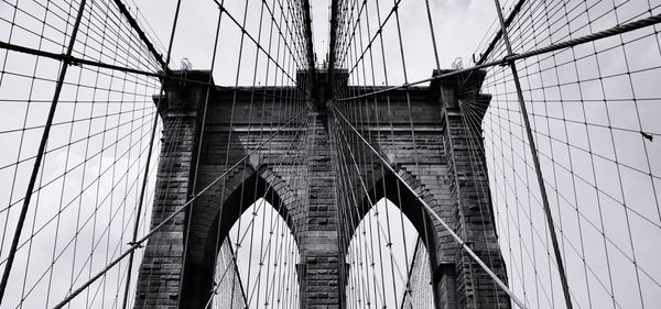 Low angle view of suspension bridge