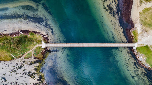 Aerial view of bridge over sea