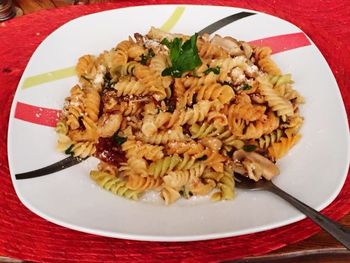 Close-up of meal served in plate