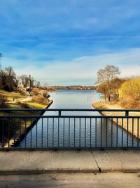 Bridge over river against sky