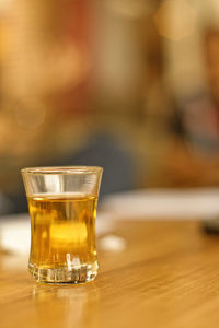 Close-up of drink in glass on table