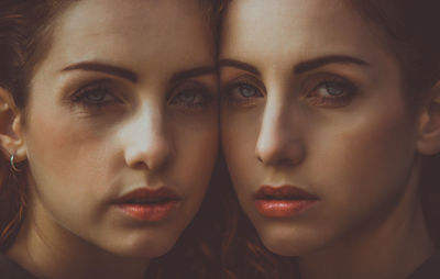 Close-up portrait of siblings