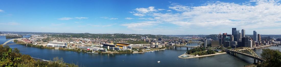 High angle view of city