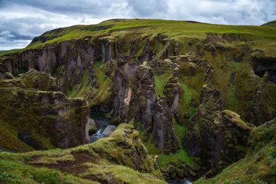 Scenic view of land against sky