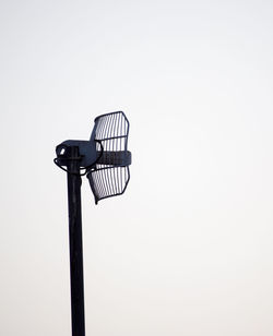 Low angle view of lamp against clear sky