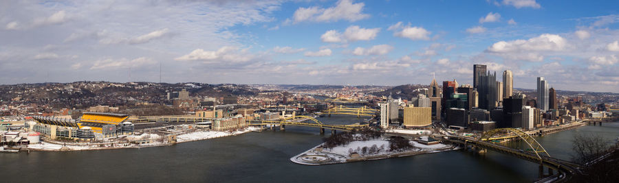 High angle view of city