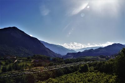 Scenic view of mountains against sky