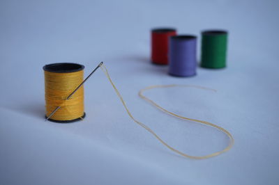 Close-up of buttons against black background
