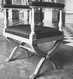 Empty chairs and tables at home