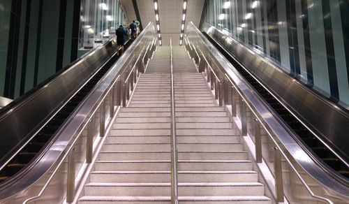 Low angle view of escalator subway station