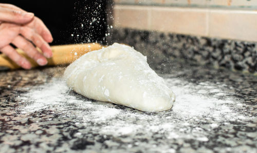 Close-up of person preparing food