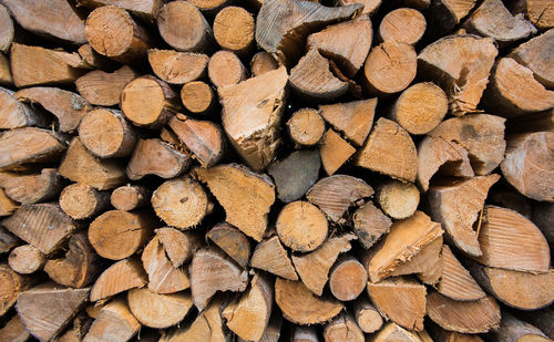 Full frame shot of logs