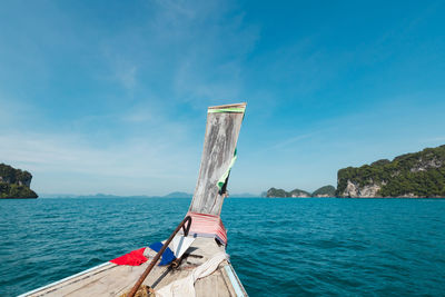 Scenic view of sea against blue sky