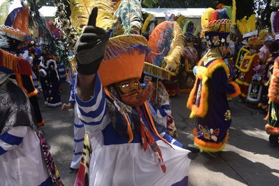 People wearing mask in traditional festival