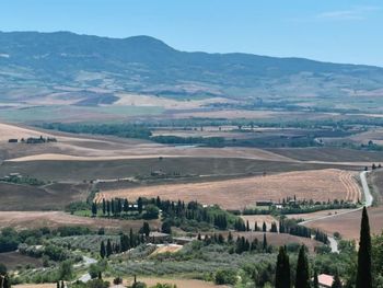 High angle view of landscape against sky