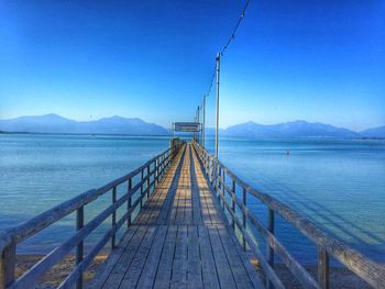 Scenic view of calm sea against clear sky