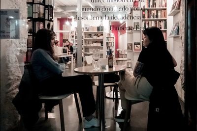 People sitting in restaurant