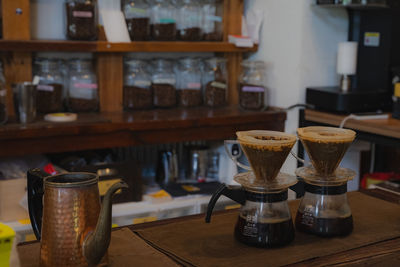 Close-up of containers