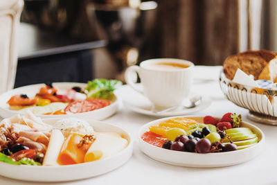 Close-up of food on table