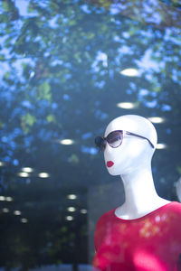 Close-up of sunglasses against blurred background