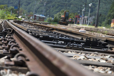 Close-up of railroad tracks