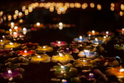 Close-up of illuminated christmas lights