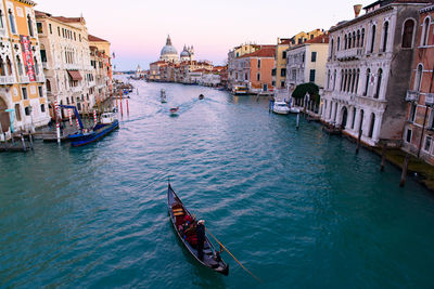 View of boats in canal