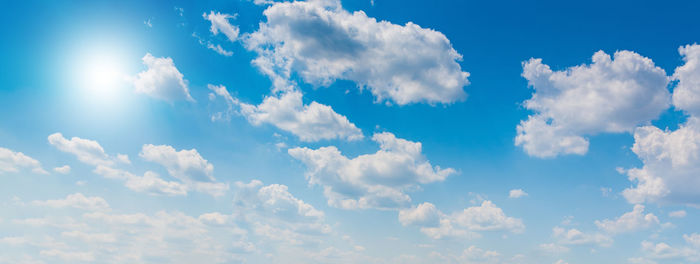 Low angle view of clouds in blue sky