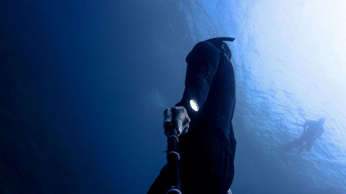 Man swimming in sea